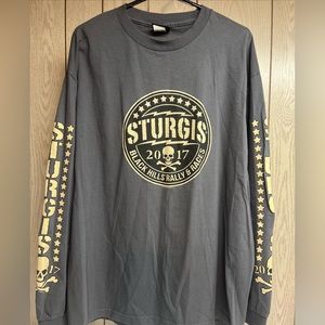 Hot Leathers Men’s Official 2017 Sturgis Circle Logo Long Sleeve Shirt Grey XL